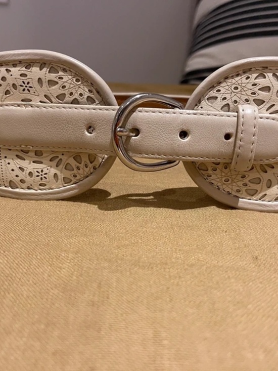 W Kleinberg large white leather belt size XS main image 4